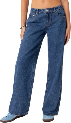 Women Y2k Low Rise Baggy Jeans Vintage Boyfriend Loose Fit Straight Wide Leg Jeans Casual Long Denim Pants