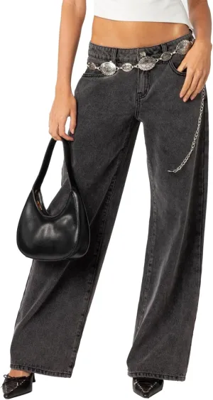 Women Y2k Low Rise Baggy Jeans Vintage Boyfriend Loose Fit Straight Wide Leg Jeans Casual Long Denim Pants