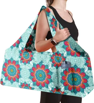 Women Yoga Mat Bag – Versatile Yoga Bag with Mat Straps & Storage Pockets, Holds Yoga & Pilates Mats, Lightweight & Durable