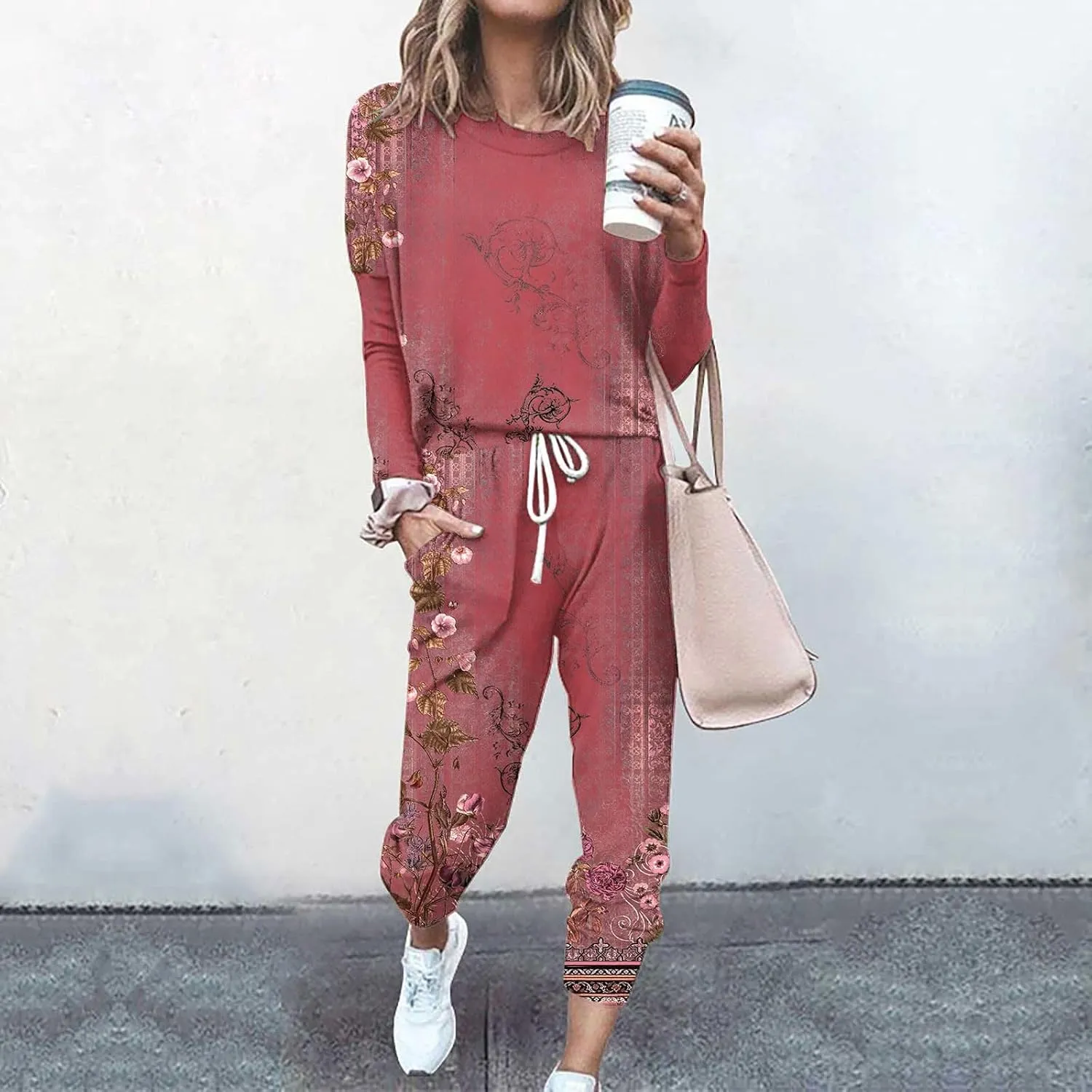 Women's 2 Piece Outfits Plus Leisure Winter Fleece Hooded Plush Women Suits Oversized Sweatshirt Baggy Spring Fall