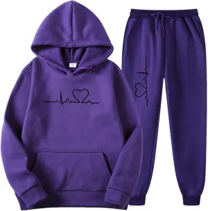 Women's Fall 2 Piece Lounge Outfit Pullover Hooded Long Sleeve Top Sets Sweat Lounge Matching Set 2025 Fall Trendy