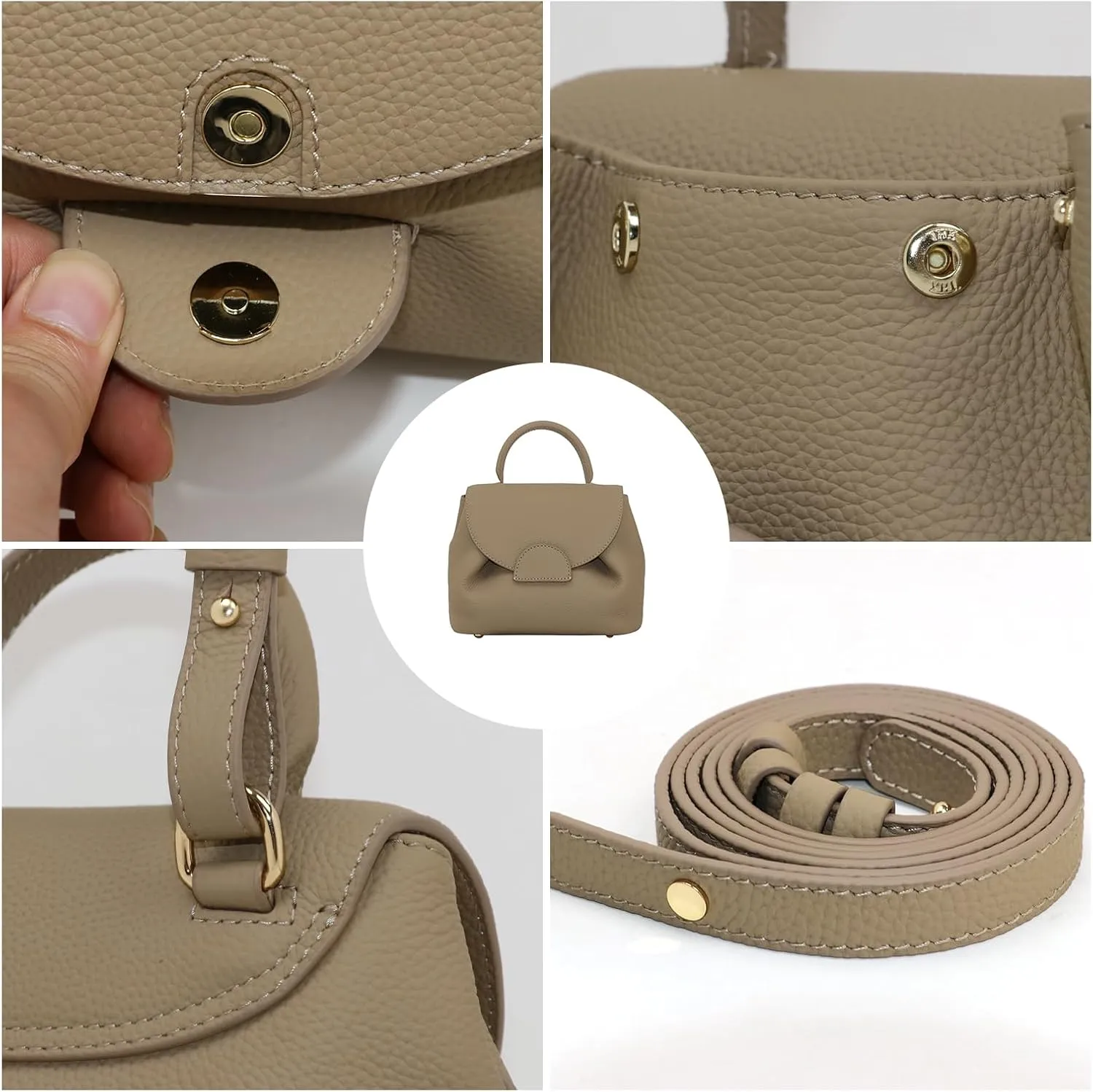 Women's Fashion Cowhide Patchwork Dimple Bag Tote Crossbody Bag