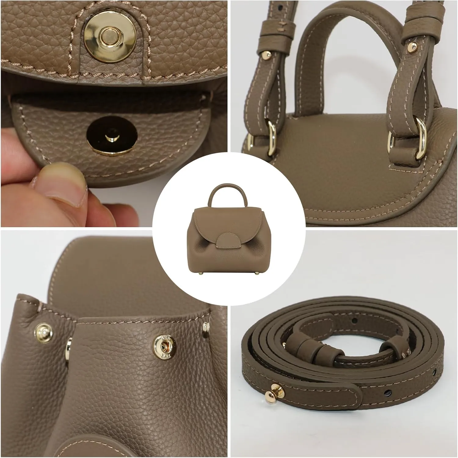 Women's Fashion Cowhide Patchwork Dimple Bag Tote Crossbody Bag