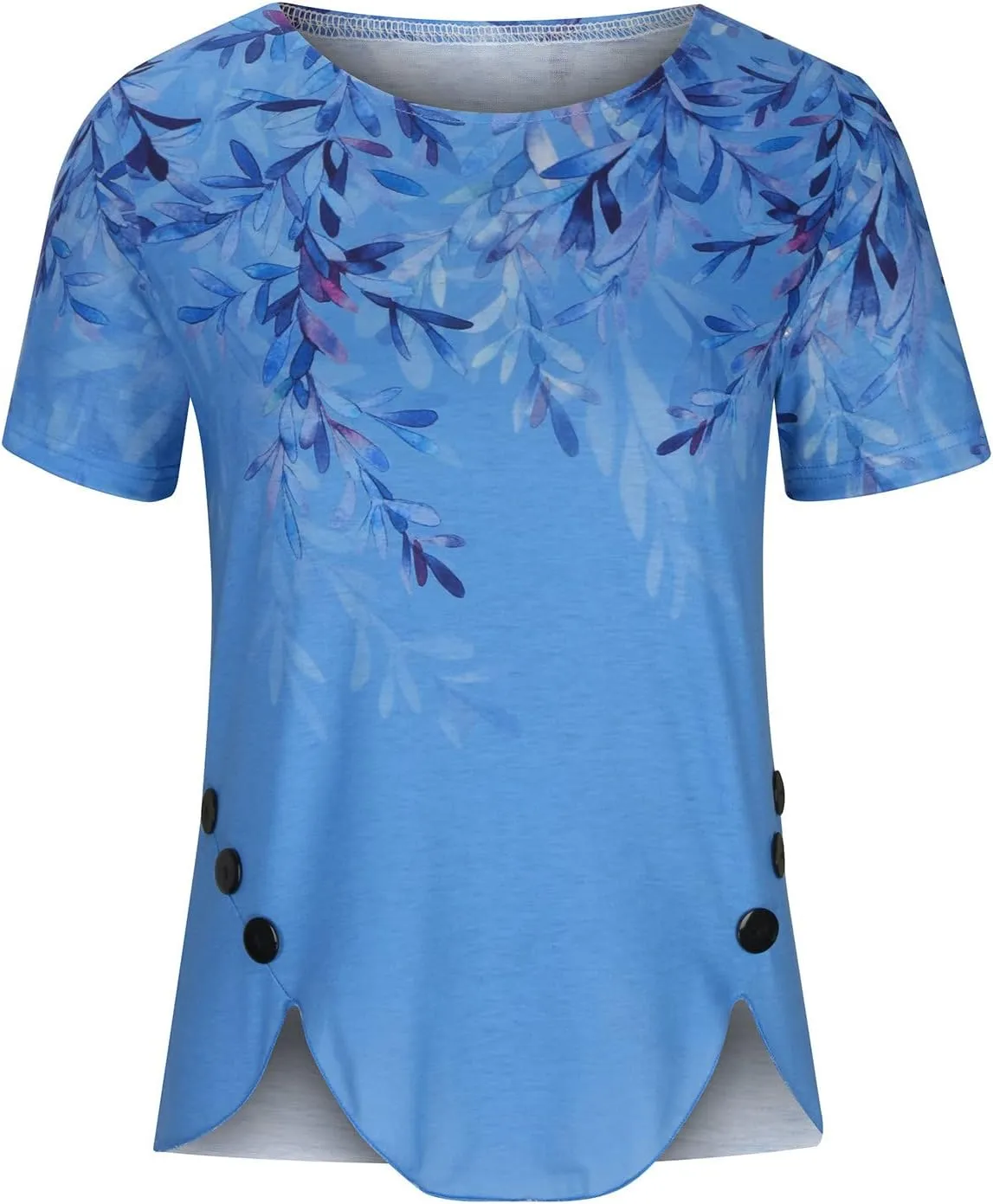Women's Floral Print Summer Blouses Dressy Casual Short Sleeve Ladies Tops Cute Tunics Shirts Trendy Clothing 2024