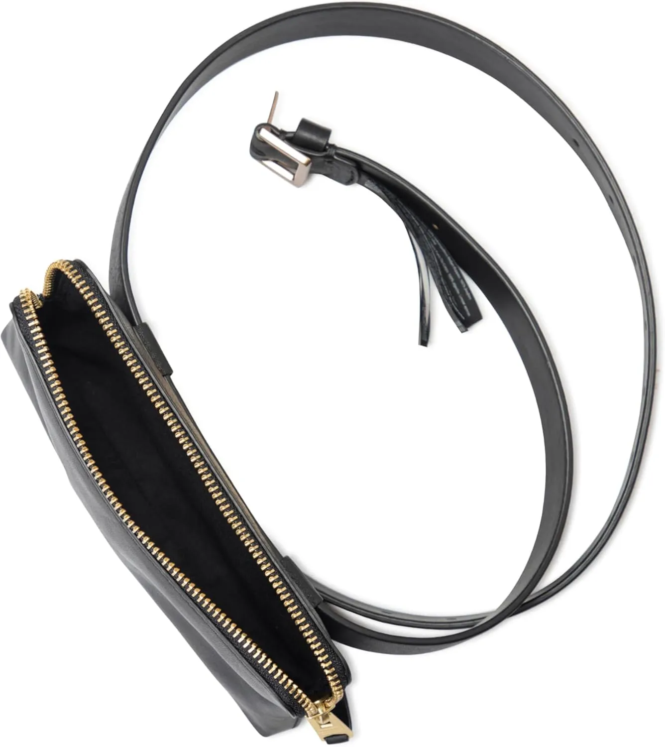 Women's Leather Belt Bag, Removable Zip Pouch for Hands-Free Carrying