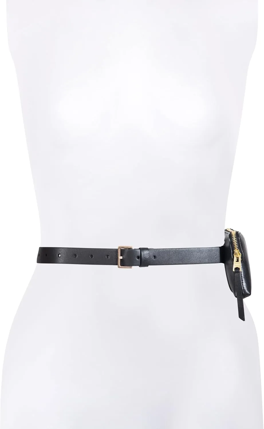Women's Leather Belt Bag, Removable Zip Pouch for Hands-Free Carrying