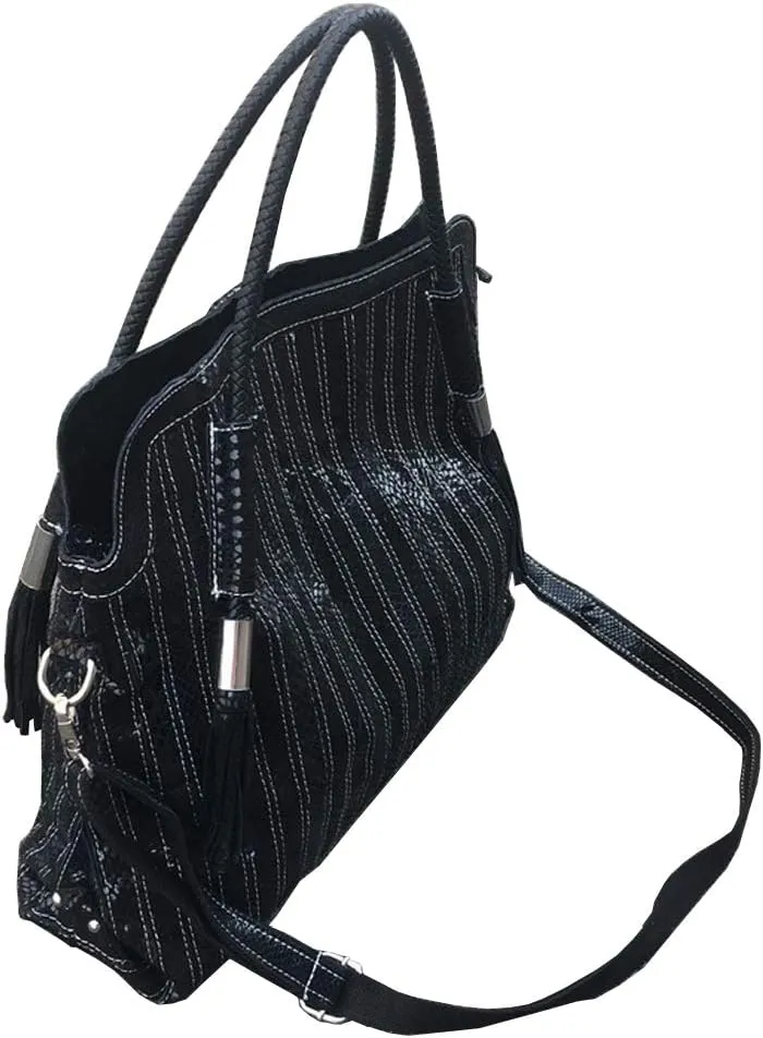 Women's Multicolor Big Boston Bag Genuine Leather RANDOM Colorful Patchwork Large Tote Handbag Hobo Crossbody Purses