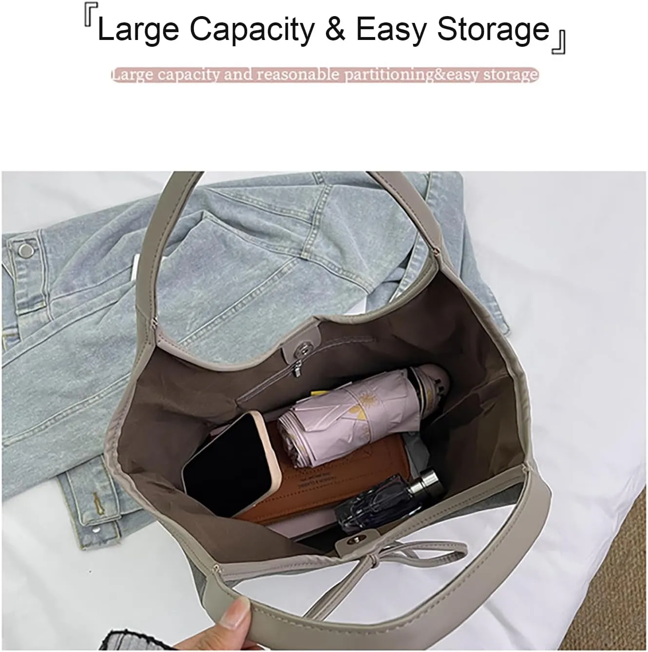 Women's Suede Bow Bucket Tote Bag Fashion Large capacity Handmade Splicing Shoulder Bag for Work travel Parties