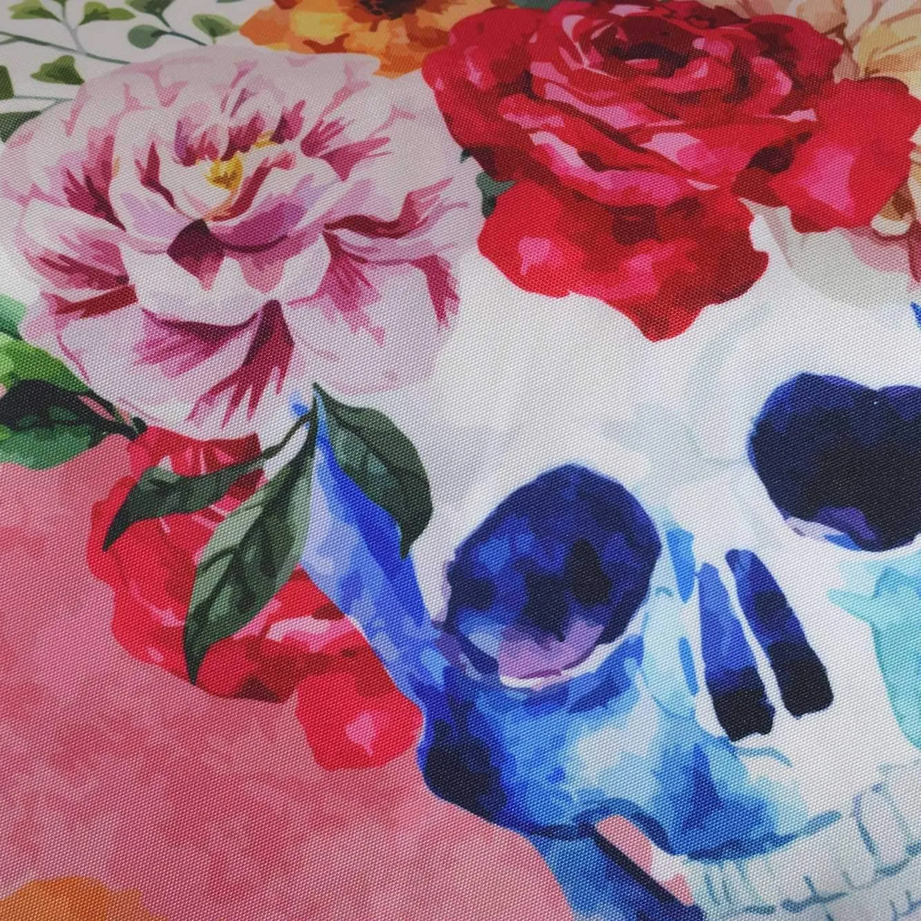Womens Tote Bag - Stylish Modern Colored Skull Tote Travel Bag for Women - Reusable Grocery Shopping Hand Bag - 1.47 x 0.98 ft Washable