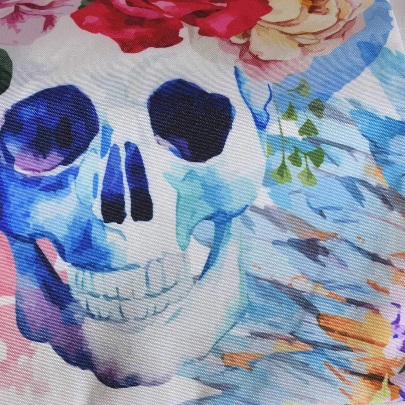 Womens Tote Bag - Stylish Modern Colored Skull Tote Travel Bag for Women - Reusable Grocery Shopping Hand Bag - 1.47 x 0.98 ft Washable