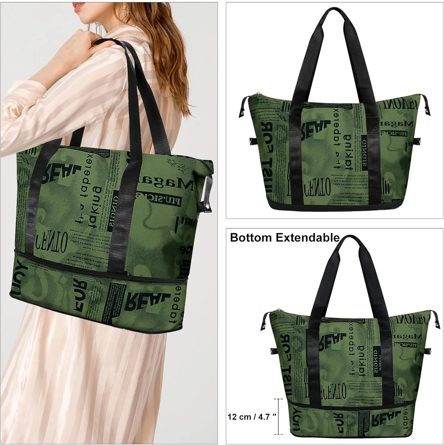 Womens Travel Duffel Bag Lightweight Sport Gym Bag Waterproof Weekender Overnight Bag with Wet and Dry Separation Pocket for Gym Training Yoga Fitness Swimming