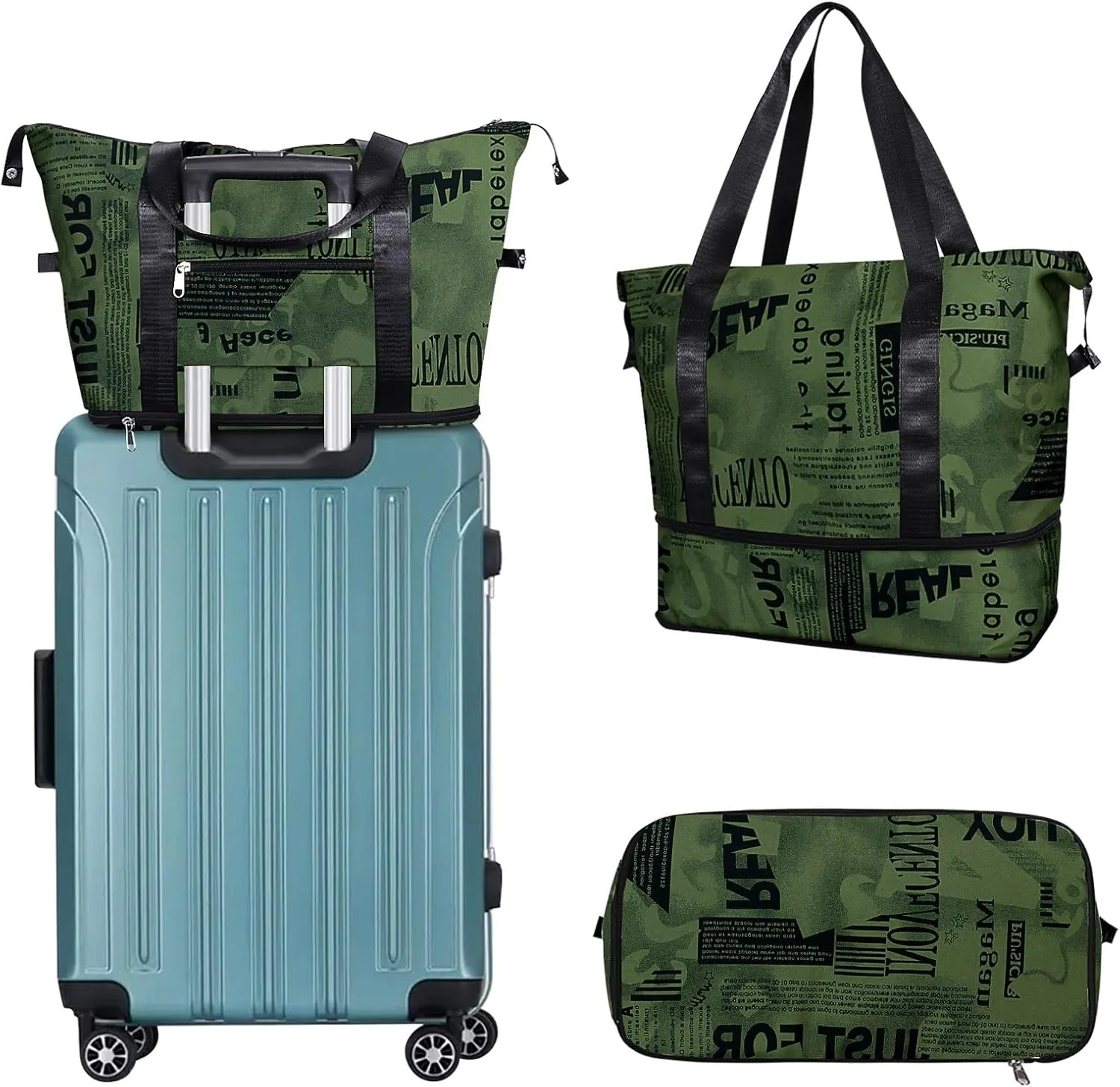 Womens Travel Duffel Bag Lightweight Sport Gym Bag Waterproof Weekender Overnight Bag with Wet and Dry Separation Pocket for Gym Training Yoga Fitness Swimming