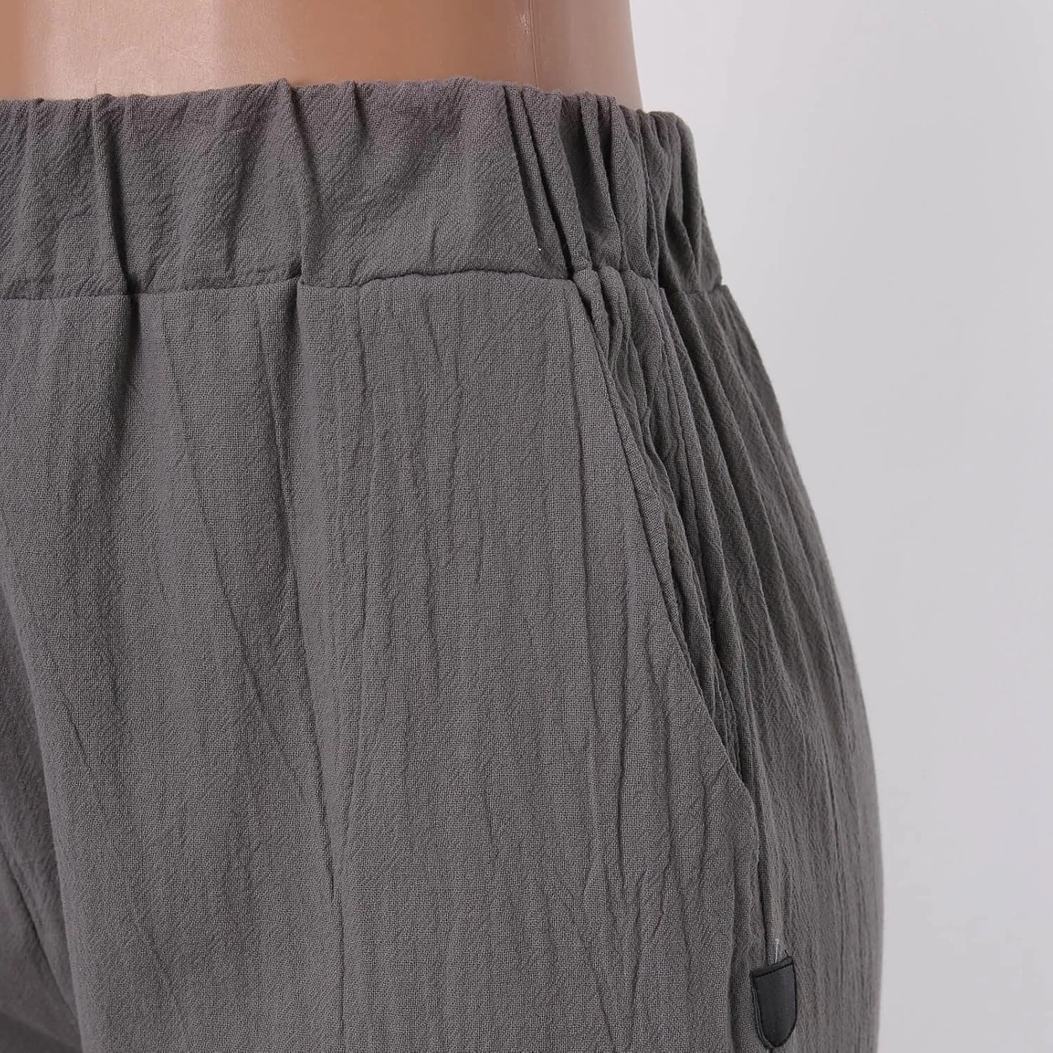 Womens Wide Leg Linen Pants Summer Dressy Elastic High Waist Palazzo Pant Yoga Loose Flowy Trouser with Pocket