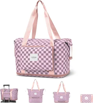 WOOMADA Foldable Travel Duffel, Weekender & Carry-On Bag with Expandable Space