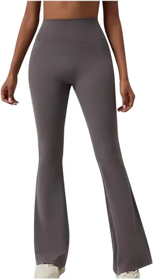 Workout Bootcuts Women 2024 Trendy High Waisted Stretchy Flared Leggings Lightweight Yoga Athletic Bell Bottom Tights