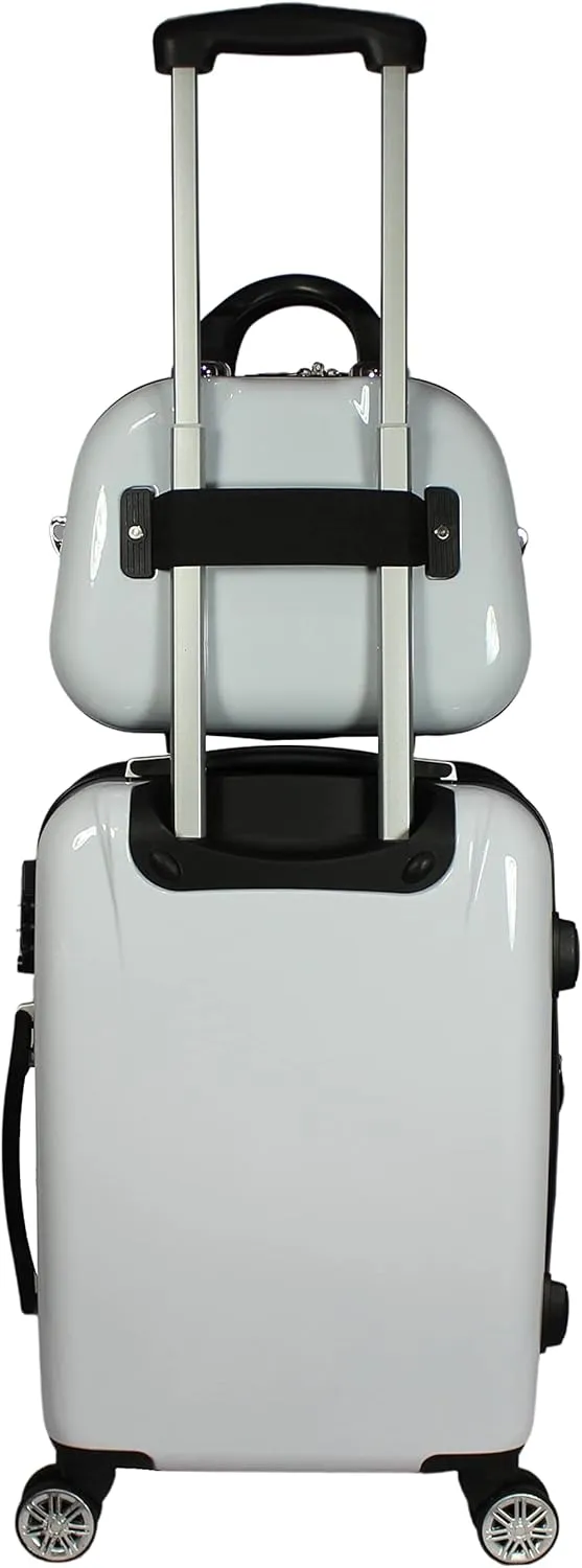 World Traveler Butterfly Polycarbonate Hardside Expandable Spinner Luggage, 13-inch Cosmetic