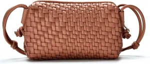 Woven Crossbody Bag for Women Vegan Leather Small woven purse with Adjustable Straps