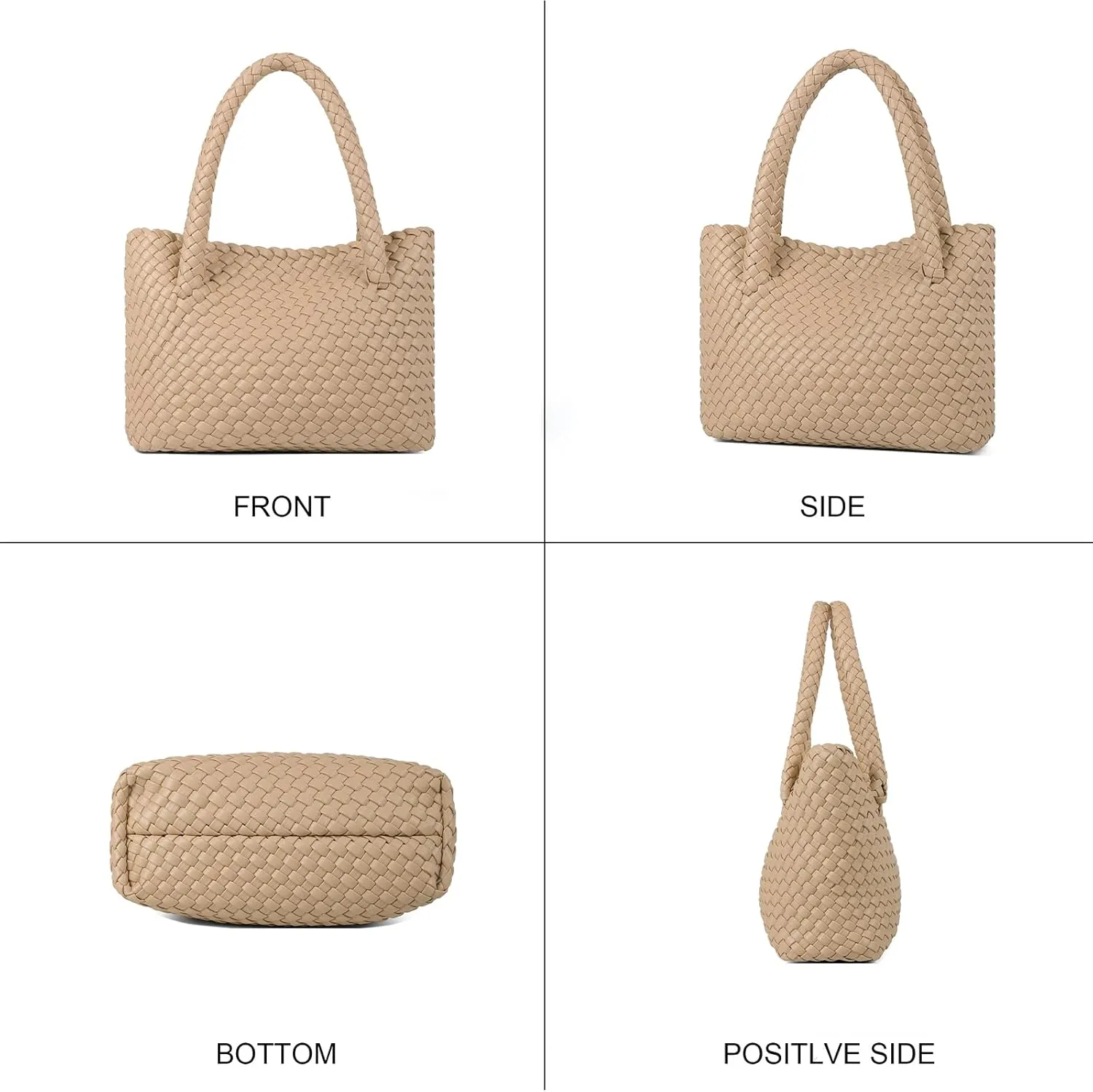 Woven Tote bag & Clutch Set for Women,-Birthday Gift Teachers, Beach Travel Bag with Magnetic Closure