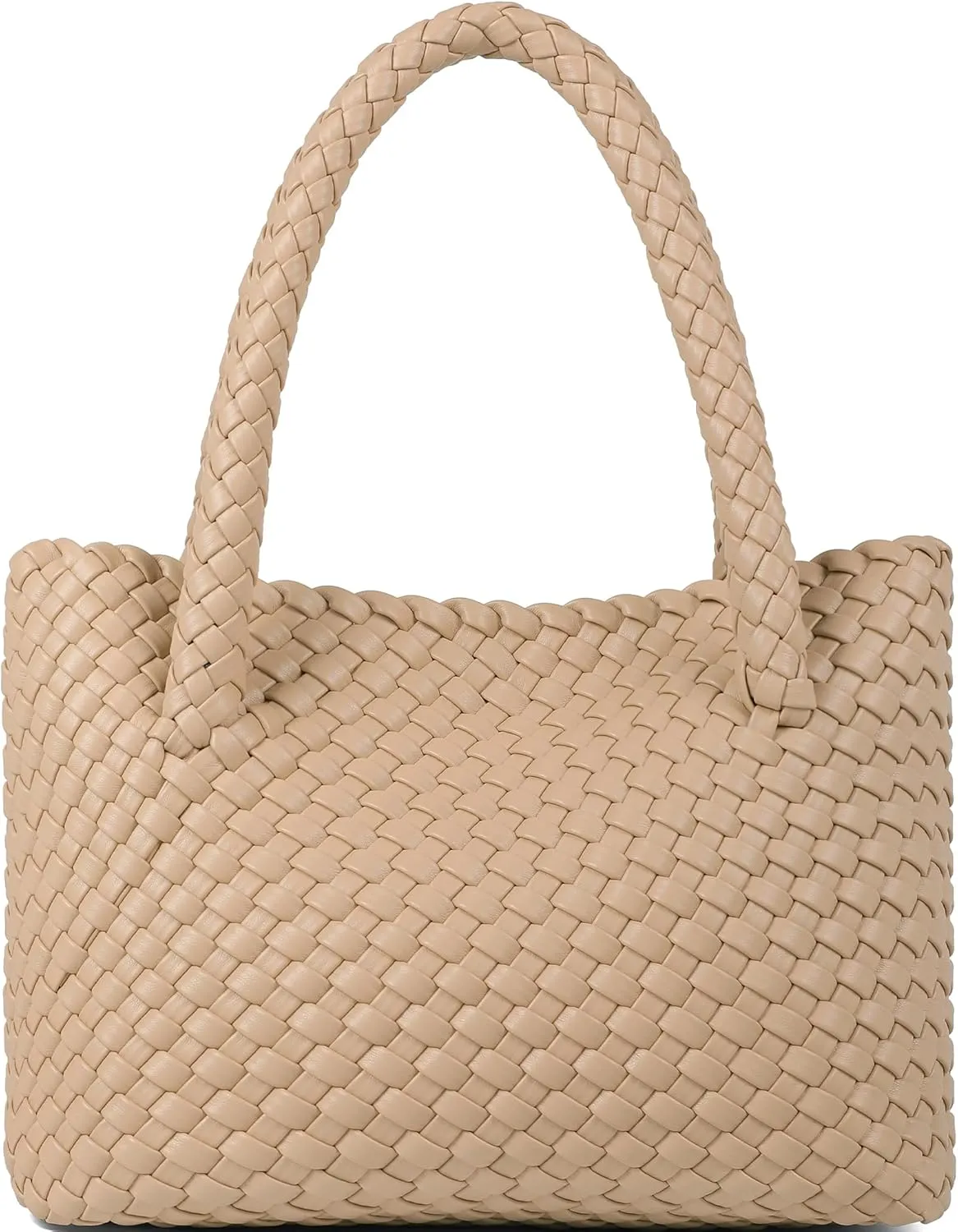 Woven Tote bag & Clutch Set for Women,-Birthday Gift Teachers, Beach Travel Bag with Magnetic Closure
