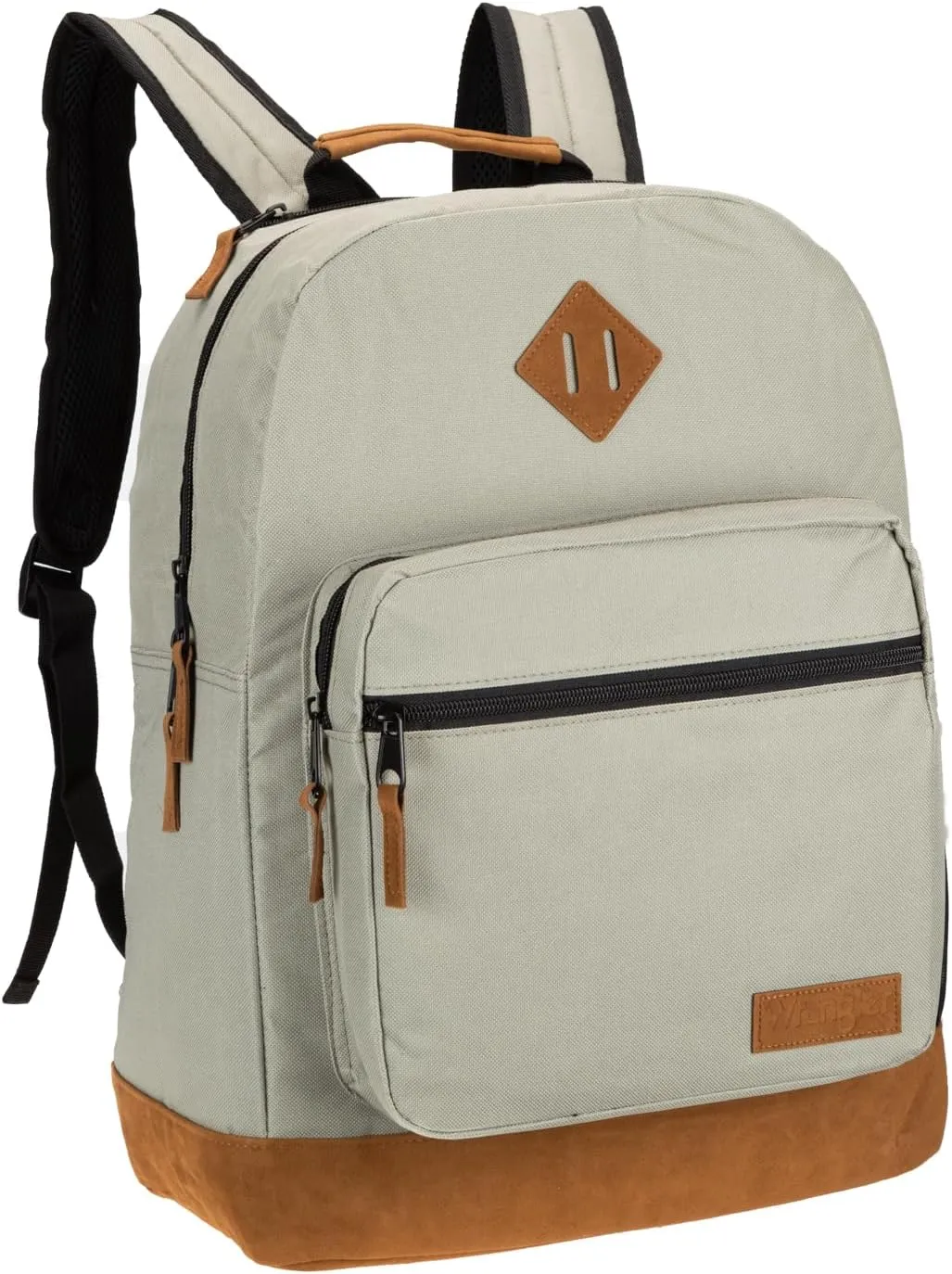 Wrangler Yellowstone Western-Style Backpack Coated Polyester Water Resistant Casual Daypack for Travel, Class, Everyday Use with Padded Laptop Notebook Sleeve (Coated Grey)