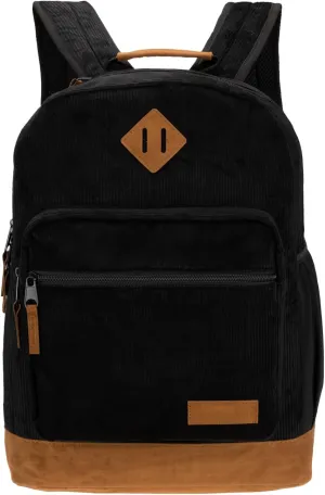 Wrangler Yellowstone Western-Style Backpack Corduroy Casual Daypack for Travel, Class, Everyday Use with Padded Laptop Notebook Sleeve (Black Cord)