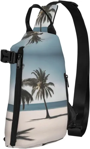 WURTON Black And Gold Flowers Print Lightweight Adjustable Crossbody Backpack Daypack For Men,Women Sling Bag