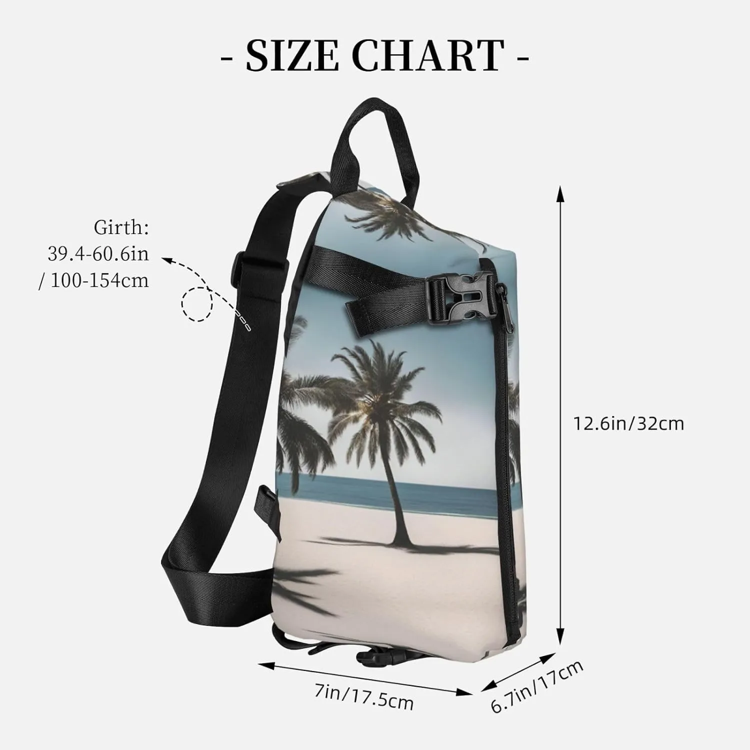 WURTON Black And Gold Flowers Print Lightweight Adjustable Crossbody Backpack Daypack For Men,Women Sling Bag
