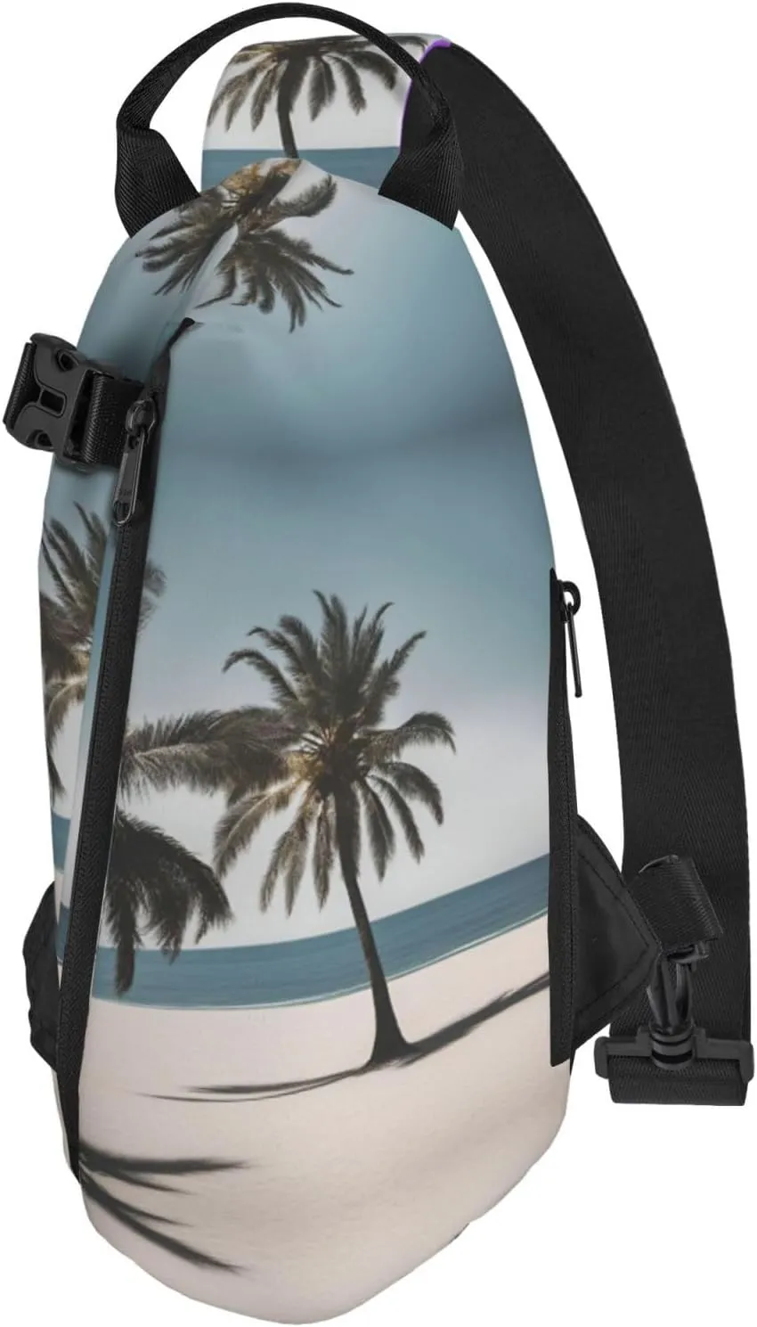 WURTON Black And Gold Flowers Print Lightweight Adjustable Crossbody Backpack Daypack For Men,Women Sling Bag