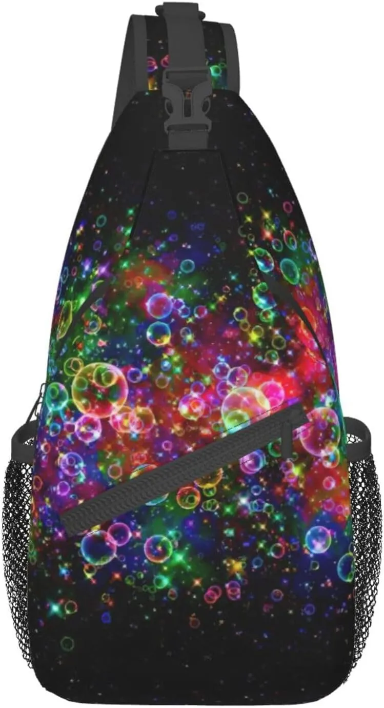 WURTON Bright Beautiful Colorful Art Sling Bag Crossbody Backpack Sling Backpack Shoulder Bag For Women Men Cycling Hiking Travel