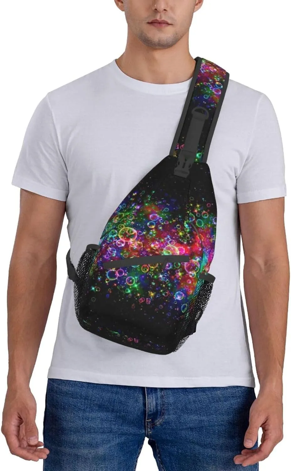WURTON Bright Beautiful Colorful Art Sling Bag Crossbody Backpack Sling Backpack Shoulder Bag For Women Men Cycling Hiking Travel