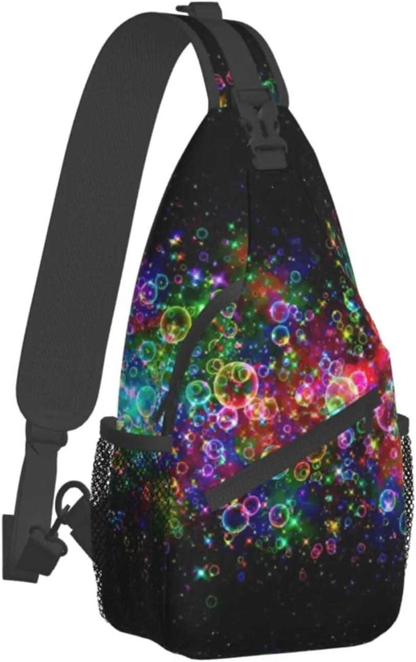 WURTON Bright Beautiful Colorful Art Sling Bag Crossbody Backpack Sling Backpack Shoulder Bag For Women Men Cycling Hiking Travel