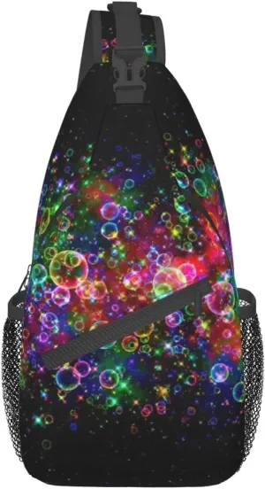 WURTON Bright Beautiful Colorful Art Sling Bag Crossbody Backpack Sling Backpack Shoulder Bag For Women Men Cycling Hiking Travel