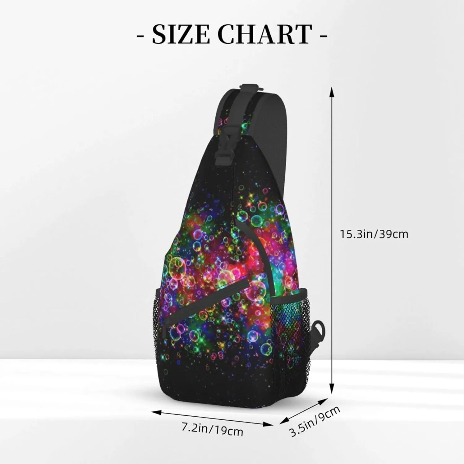 WURTON Bright Beautiful Colorful Art Sling Bag Crossbody Backpack Sling Backpack Shoulder Bag For Women Men Cycling Hiking Travel