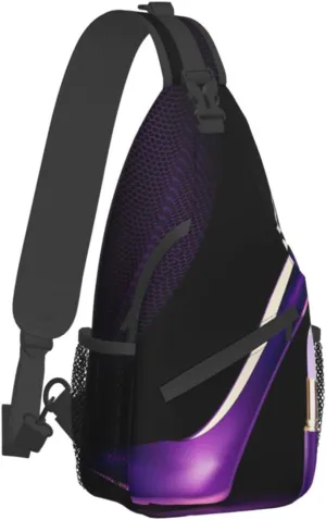 WURTON Elegant Purple High Heels Print Crossbody Backpack Shoulder Bag Cross Chest Bag For Travel, Hiking Gym Tactical Use