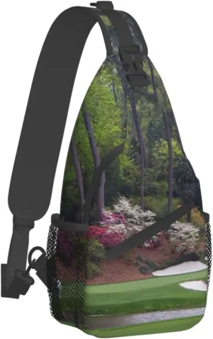 WURTON Golf Course Print Crossbody Backpack Shoulder Bag Cross Chest Bag For Travel, Hiking Gym Tactical Use