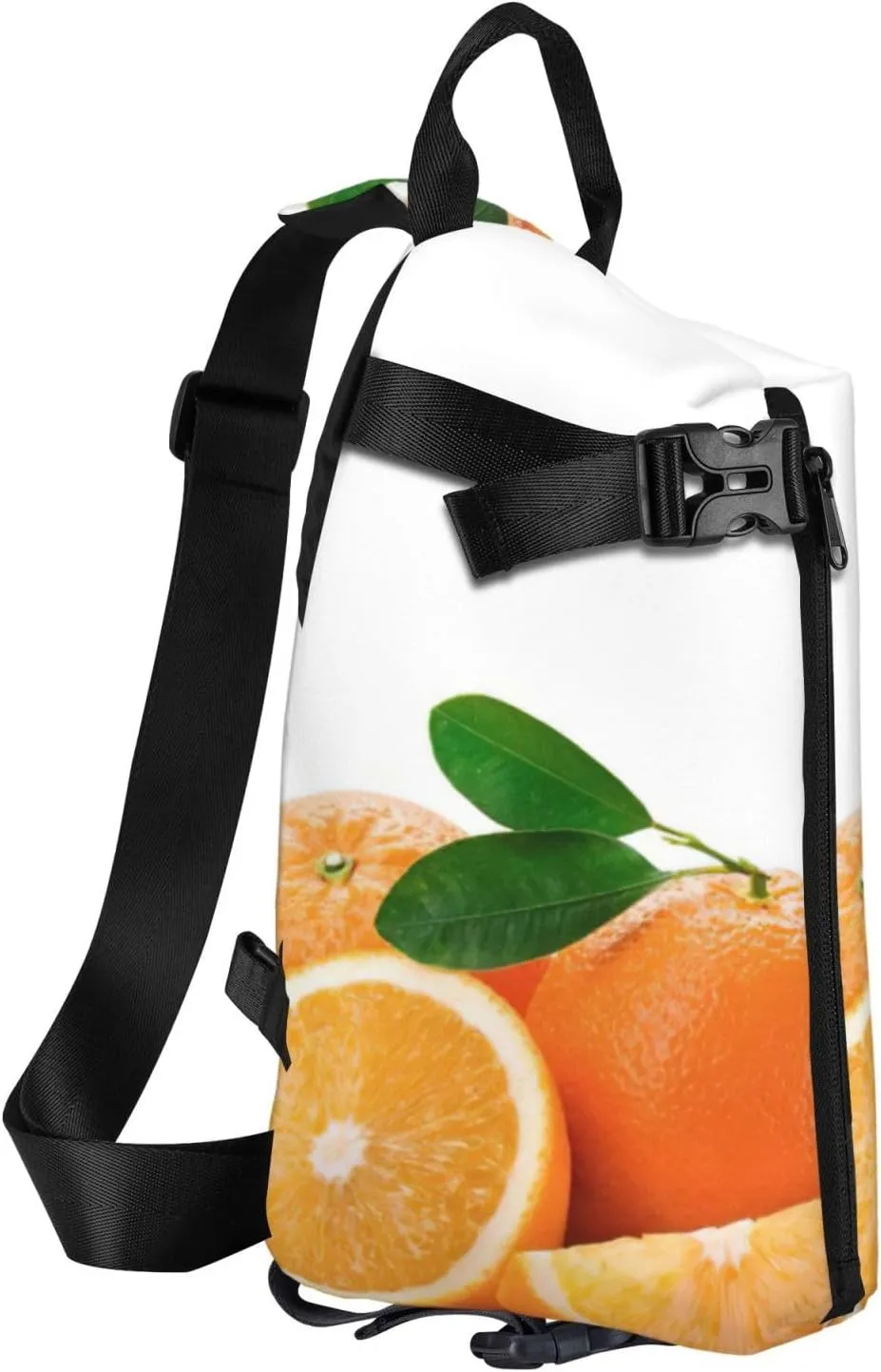 WURTON Orange Print Crossbody Backpack Cross Pack Lightweight Sling Bag Travel, Hiking