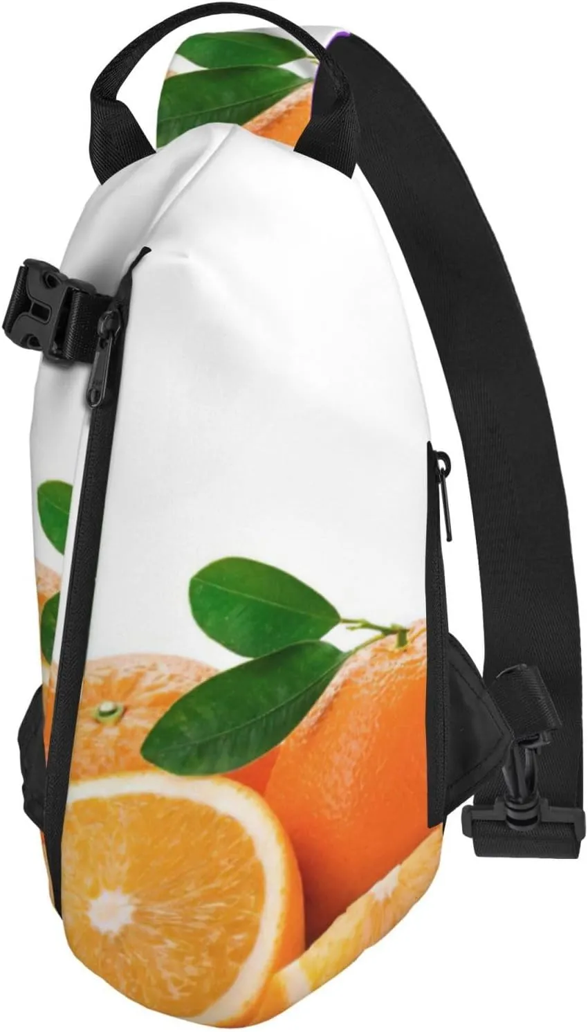 WURTON Orange Print Crossbody Backpack Cross Pack Lightweight Sling Bag Travel, Hiking
