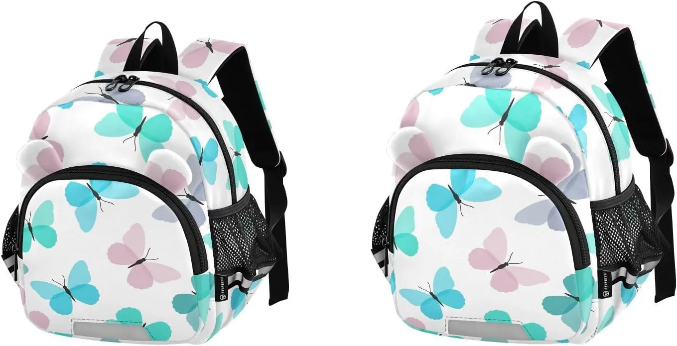 Wusikd Kids Backpack Butterflies Toddler Bags Colorful Schoolbag for Girls Boys Kindergarten Students S