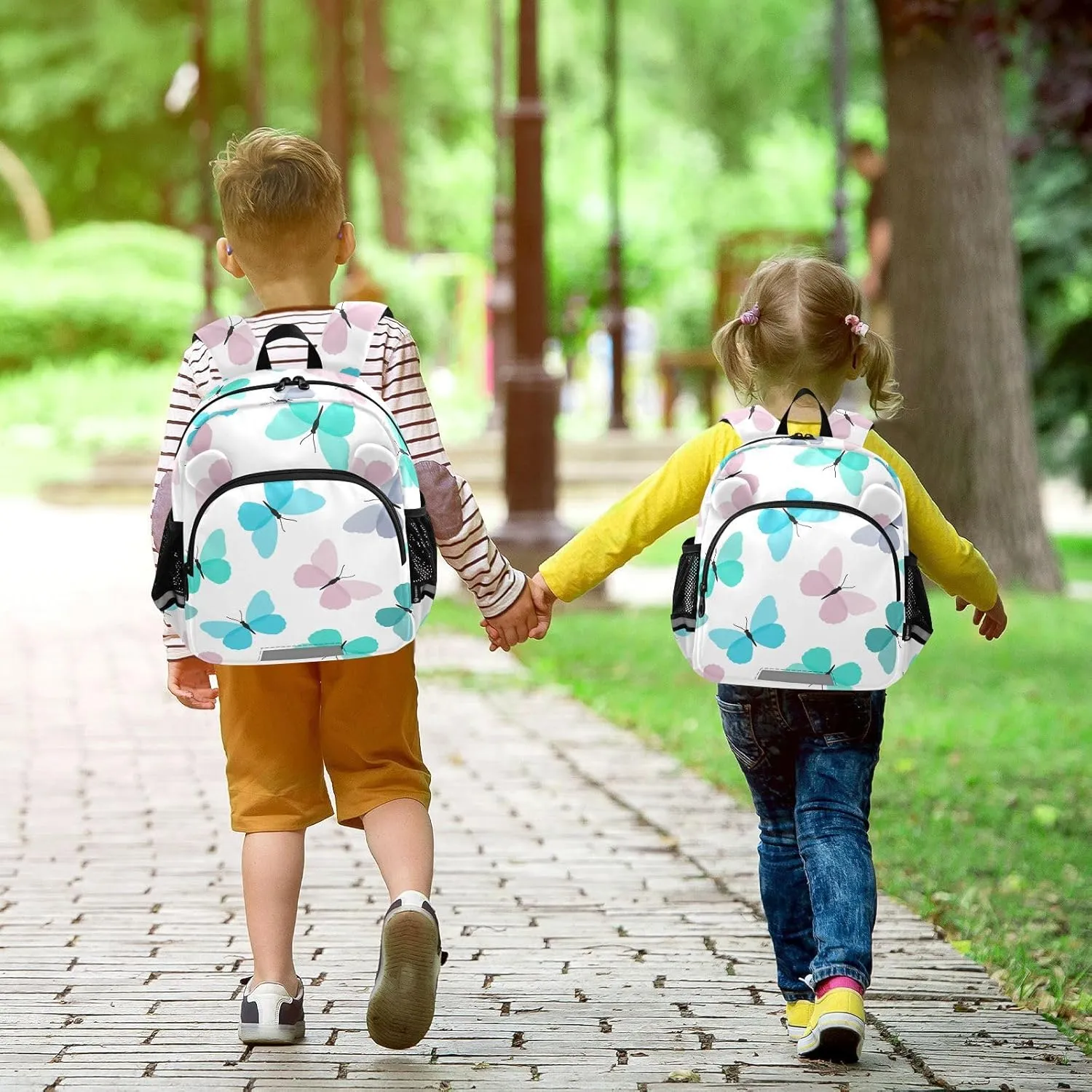 Wusikd Kids Backpack Butterflies Toddler Bags Colorful Schoolbag for Girls Boys Kindergarten Students S