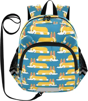 Wusikd Kids Backpack Corgi Small Dog Toddler Bags Cute Pet Schoolbag for Girls Boys Kindergarten Student S