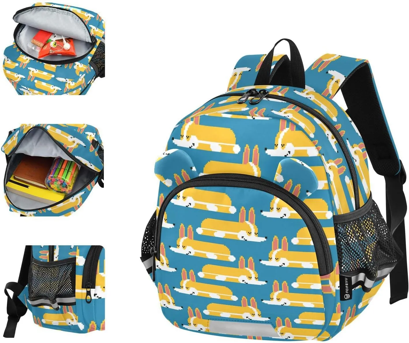 Wusikd Kids Backpack Corgi Small Dog Toddler Bags Cute Pet Schoolbag for Girls Boys Kindergarten Student S