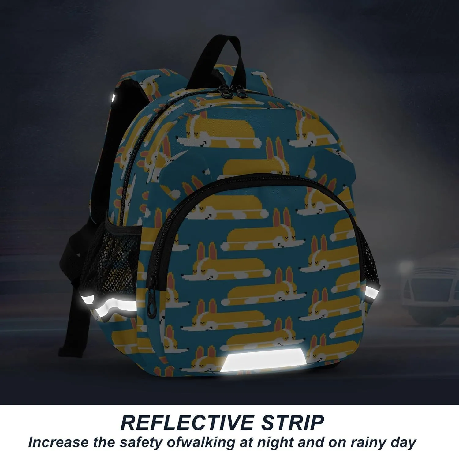 Wusikd Kids Backpack Corgi Small Dog Toddler Bags Cute Pet Schoolbag for Girls Boys Kindergarten Student S