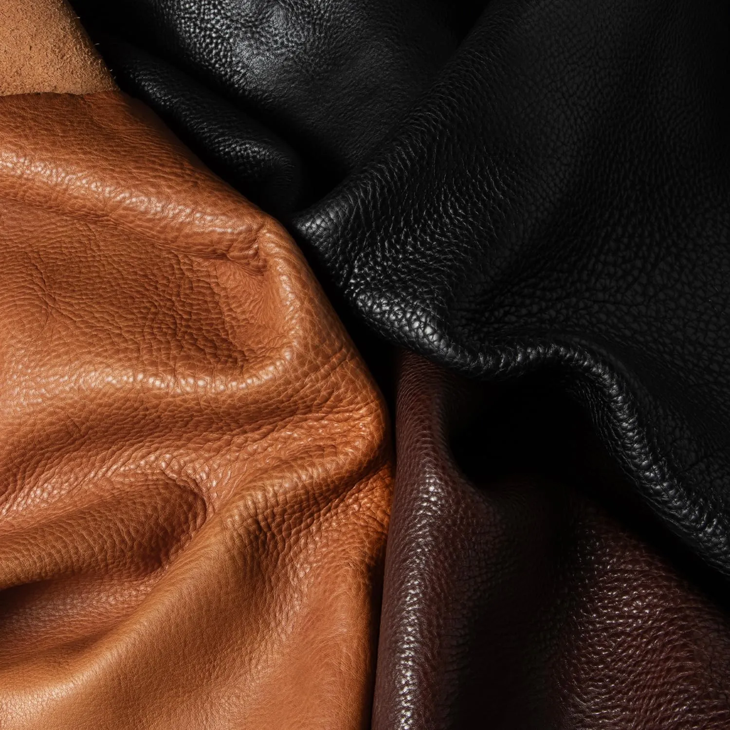 WUTA Genuine Cowhide Leather Through-Dyed Natural Textured Full Veg Tanned Cowhide 1.0-2.0MM Thick First Grain Leather for Bags Sewing Hobby Workshop, Brown, Irregular 5 feet
