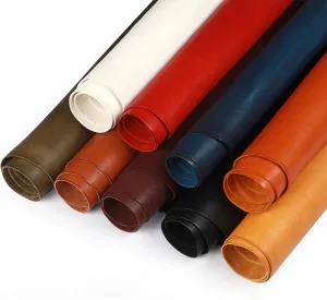 WUTA Genuine Cowhide Leather Through-Dyed Natural Textured Full Veg Tanned Cowhide 1.0-2.0MM Thick First Grain Leather for Bags Sewing Hobby Workshop, Brown, Irregular 5 feet