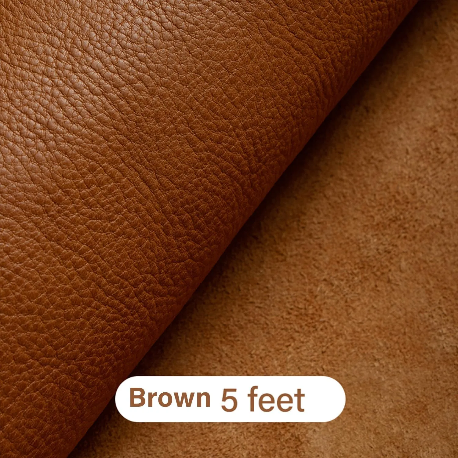 WUTA Genuine Cowhide Leather Through-Dyed Natural Textured Full Veg Tanned Cowhide 1.0-2.0MM Thick First Grain Leather for Bags Sewing Hobby Workshop, Brown, Irregular 5 feet
