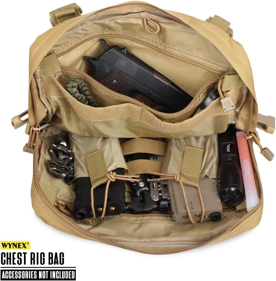 WYNEX Tactical Chest Rig Bag, Recon Kit Bags Combat EDC Front Pouch for Wargame
