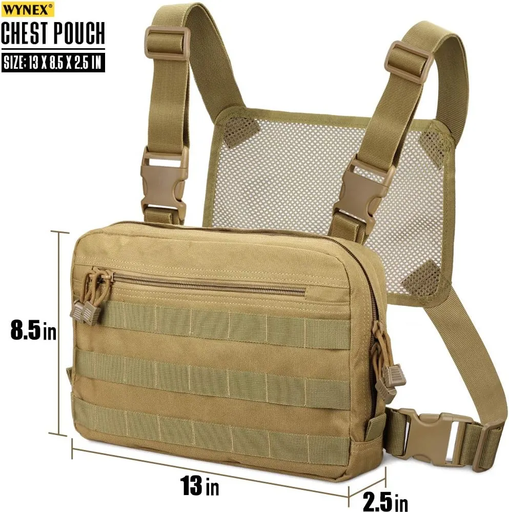 WYNEX Tactical Chest Rig Bag, Recon Kit Bags Combat EDC Front Pouch for Wargame