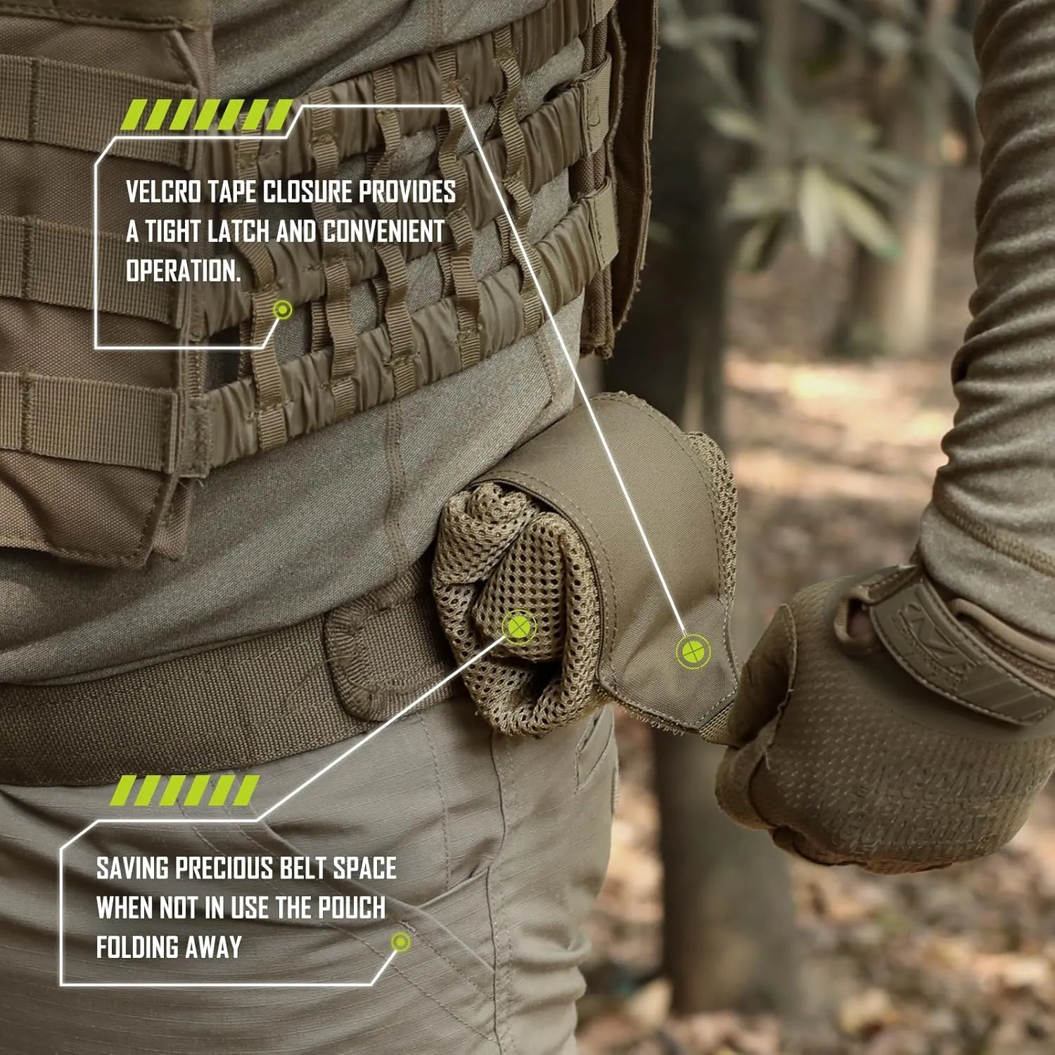 WYNEX Tactical Molle Dump Pouch,Roll-Up Drawstring Magazine Utility Pouch Folding Dump Bag