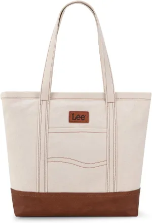 x Lee Tote Bag for Women Denim Canvas Top Handle Shoulder Purse Handbags with Multi-Pocket for Work, Travel & Everyday Use