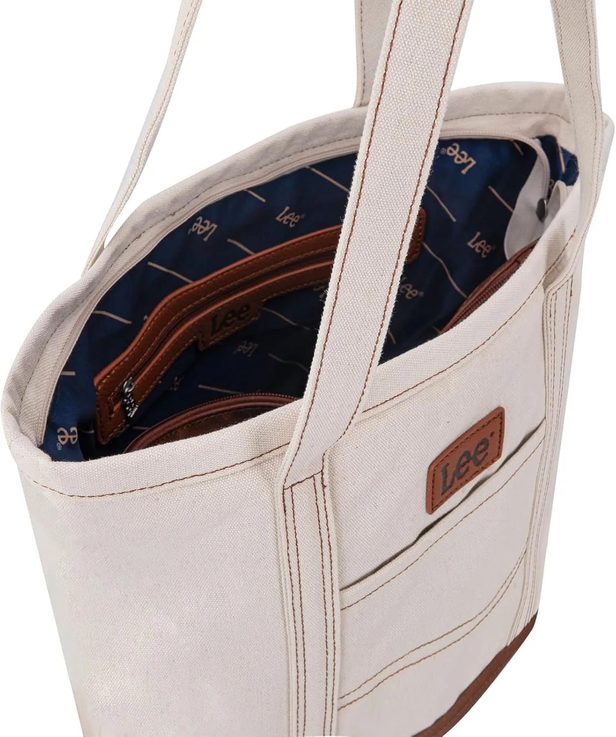 x Lee Tote Bag for Women Denim Canvas Top Handle Shoulder Purse Handbags with Multi-Pocket for Work, Travel & Everyday Use